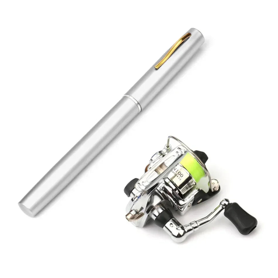 1M Mini Pocket Pen Fishing Rod – Aluminum Alloy Portable Rod & Reel Combo1M Mini Pocket Pen Shape Aluminum Alloy Fishing Rod Portable Baitcasting Rods Pole + Fishing Reel Set Combos Pesca