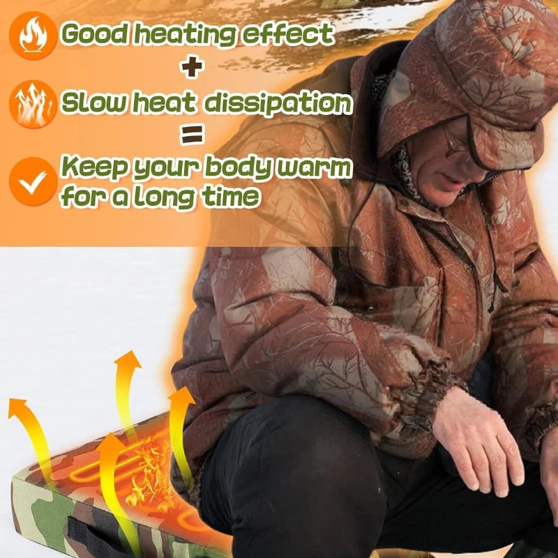 Camouflage Heated Seat Cushion – Outdoor Winter Comfort