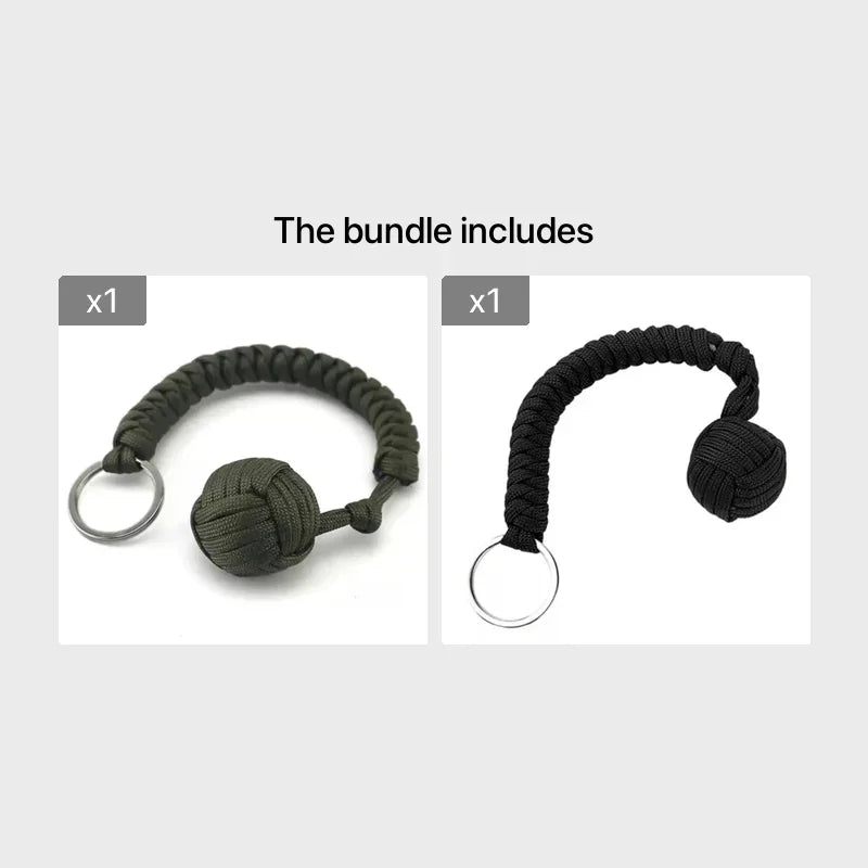Outdoor Self-Defense Paracord Keychain – Monkey Fist Steel Ball