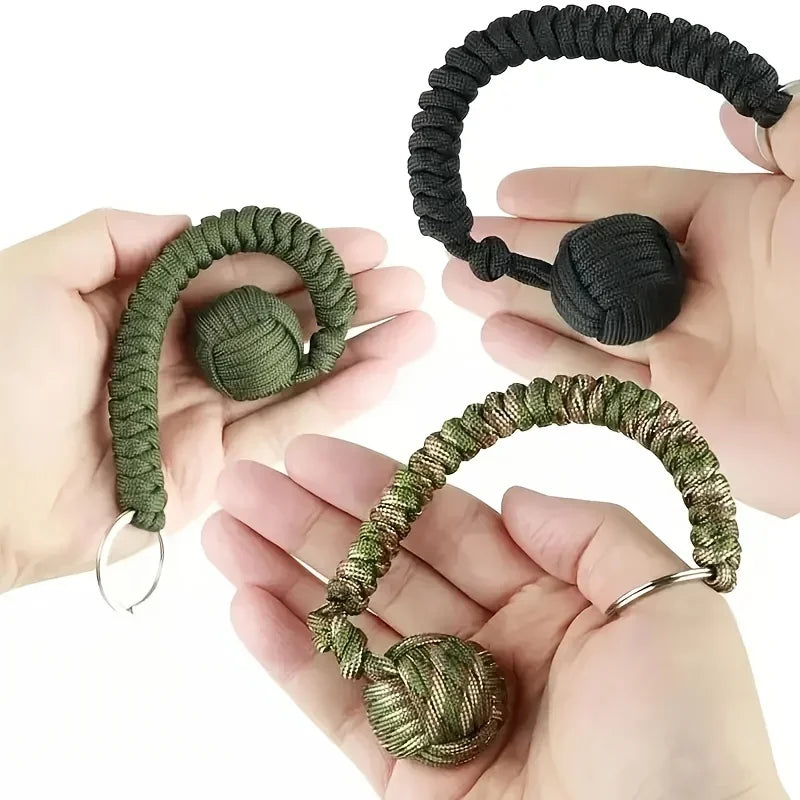 Outdoor Self-Defense Paracord Keychain – Monkey Fist Steel Ball