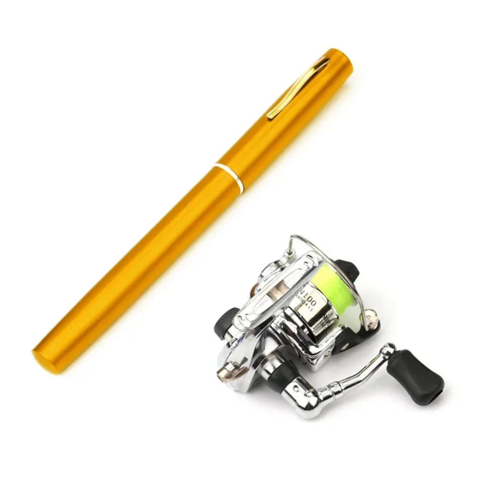 1M Mini Pocket Pen Fishing Rod – Aluminum Alloy Portable Rod & Reel Combo1M Mini Pocket Pen Shape Aluminum Alloy Fishing Rod Portable Baitcasting Rods Pole + Fishing Reel Set Combos Pesca