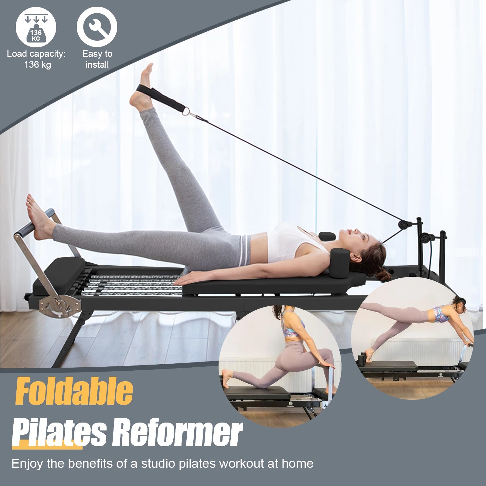 77.5" Reformer Pilates Machine