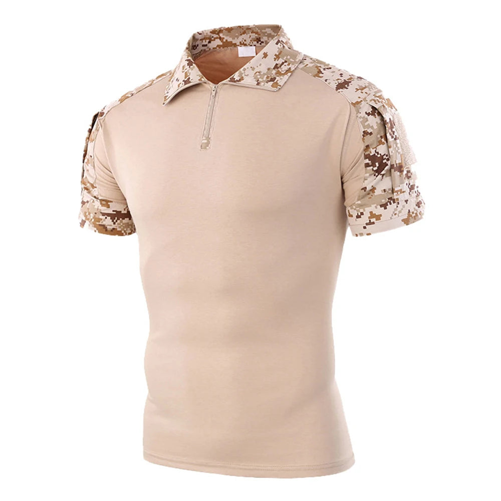 Men’s Tactical Quick-Dry Camo T-Shirt – Outdoor Sport & Combat Tee