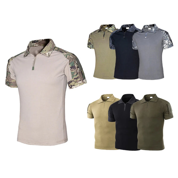 Men’s Tactical Quick-Dry Camo T-Shirt – Outdoor Sport & Combat Tee