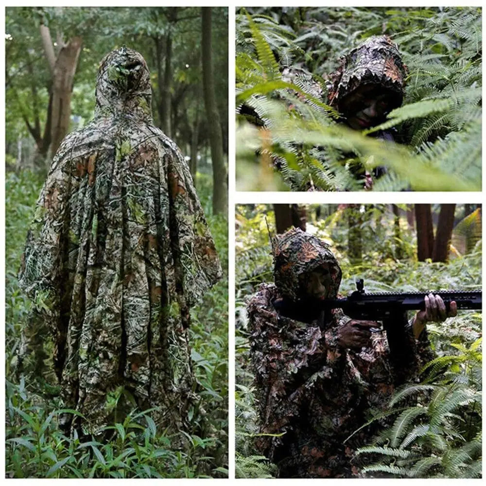 3D Ghillie Suit Camouflage Hunting Poncho