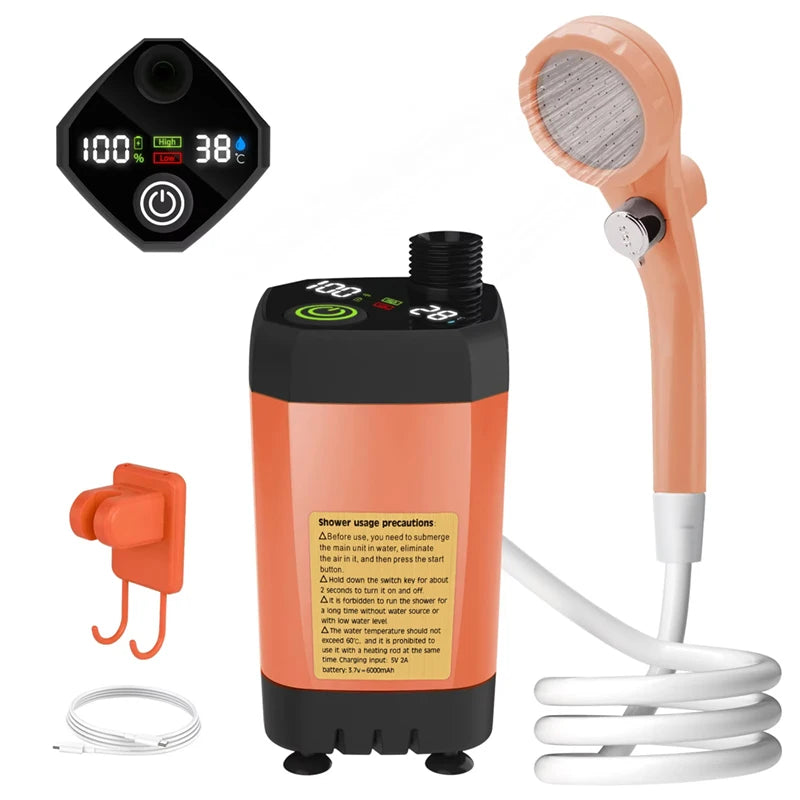 Portable Camping Shower Kit with Digital Display